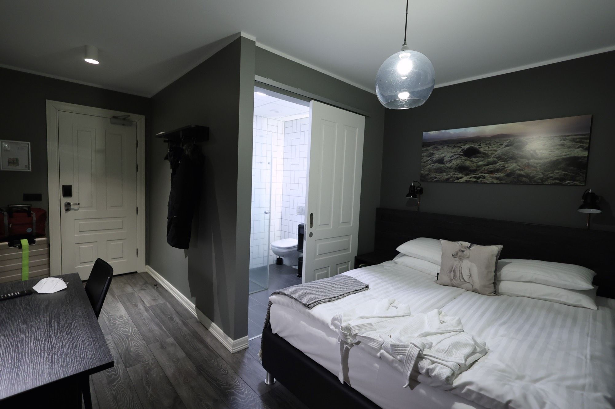 Interior view of a modern hotel room